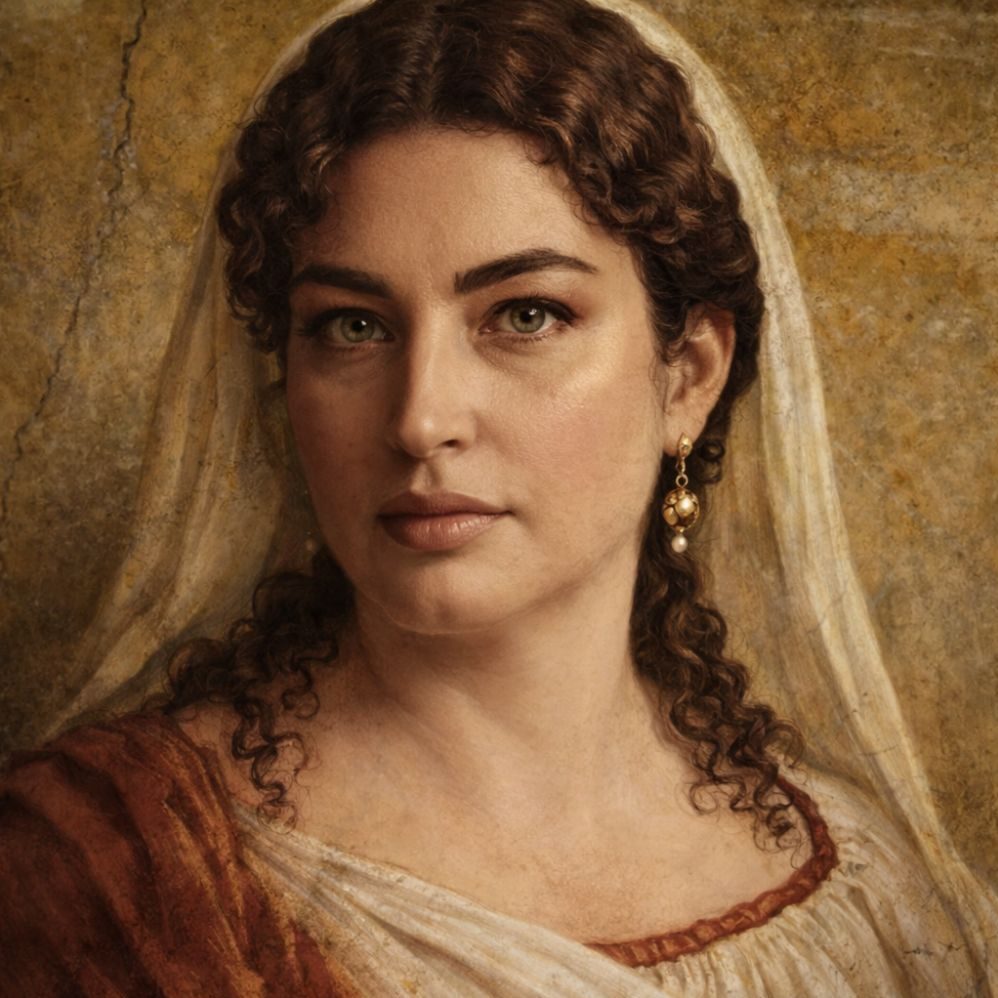 Portret artistic în stil roman antic, inspirat din fotografia Laurei Seicean – alter ego-ul Calliope