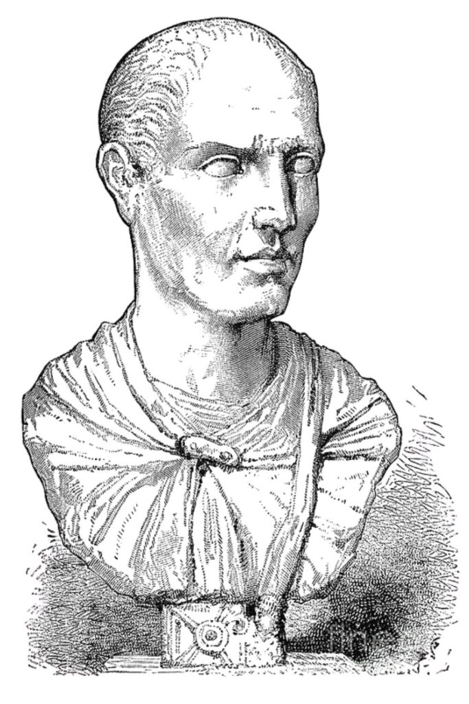 desen după un bust al generalului Lucullus
